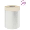 vidaXL Prachový obal s lepiacou páskou 12 ks Priehľadná 30 x 3300 cm