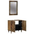vidaXL Sada kúpeľňového nábytku 2 ks Hnedá 62 x 33 x 58 cm
