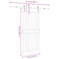 vidaXL Posuvné dvere NARVIK Prírodná a čierna 95 x 210 cm (213,5 cm)