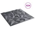 vidaXL Nástenné panely 24 ks 50 x 50 cm Amethyst Šedý XPS Pena