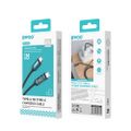 BWOO USB-C - USB-C kábel 1m 60W s LED displejom, opletený, čierny