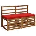 vidaXL Vankúš na lavičku SOEST 100% polyester Červená 120 x 50 x 5 cm