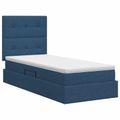 vidaXL Postel s úložným prostorem a matrací Modrá 100 x 200 cm látka
