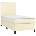vidaXL Boxspring posteľ s matracom krémová 100x200 cm umelá koža