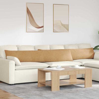 vidaXL Vankúše na pohovku 2 pcs Hnedá 200 x 40 cm Kordúrová tkanina