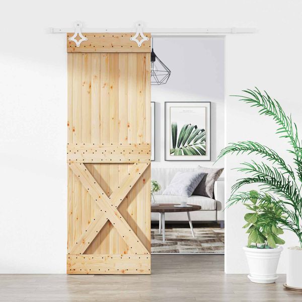 vidaXL Posuvné dvere Prírodná a biela 85 x 210 cm