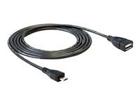 Kábel USB - Micro USB typ B (M) do USB (F) - USB 2.0 OTG - 50 cm