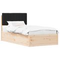 vidaXL Rám postele s čalúneným čelom Čierna 100 x 200 cm