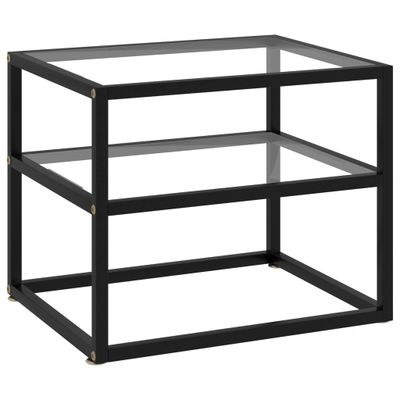 vidaXL Konzolový stolík priehľadný tvrdené sklo 50x40x40 cm