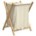 vidaXL Kôš na bielizeň krémovobiely 45x55x63,5 cm bambus