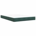 vidaXL Posteľ boxspring s matracom Tmavozelená 140 x 200 cm Zamat