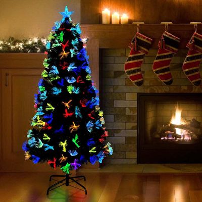 vidaXL Umelý vianočný stromček s 120 LED-i Zelená 120 cm PVC