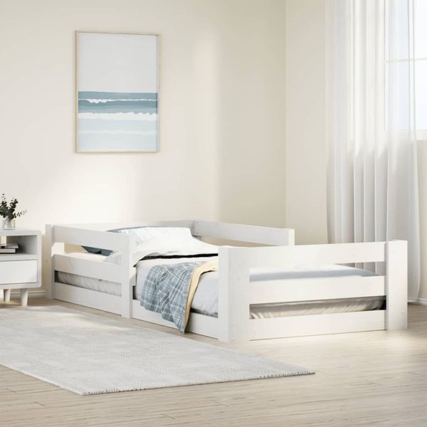 VidaXL Rám bez matraca biela 80x160 cm masívna borovica