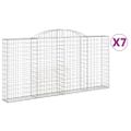 vidaXL Oblúkové gabionové koše 7 ks 300x30x140/160 cm pozink. železo