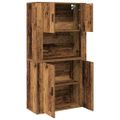 vidaXL Highboard Staré drevo 80 x 33 x 150 cm Kompozitné drevo
