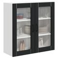 vidaXL Nástenný sklenený kabinet LUCCA Čierna 80 x 31 x 80 cm