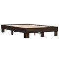 vidaXL Posteľný rám hnedý dub 135x190 cm kompozitné drevo a kov
