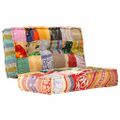 vidaXL Taburetka 100x100x20 cm, patchwork, látka