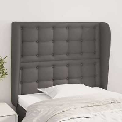 vidaXL Čelo postele so záhybmi sivé 93 x 23 x 118/128 cm umelá koža