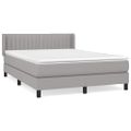 vidaXL Boxspring posteľ s matracom bledosivá 140x200 cm látka