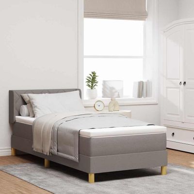 vidaXL Posteľ s pružinovým rámom Sivohnedá 200 x 90 cm látka