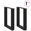 vidaXL Nohy konferenčného stolíka v tvare U, 2 ks, čierne, 28 x (42-43) cm, oceľové