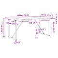vidaXL Jedálenský stolík v tvare O 180x90x75 cm borovica a oceľ