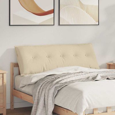 vidaXL Poduška na chrbát Krémová 140 x 19 x 50 cm látka