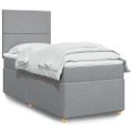 vidaXL Posteľný rám boxsping s matracom bledosivý 80x200 cm látka