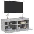 vidaXL TV nástenná skrinka s LED svetlami betónovo sivá 100x30x40 cm