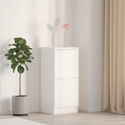 vidaXL Komoda biela 30x30x70 cm spracované drevo