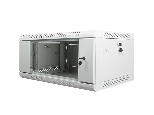 Nástenný rack 19'' 4U 600X450mm sivý flat pack