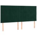 vidaXL Posteľný rám boxsping s matracom tmavozelený 180x200 cm zamat