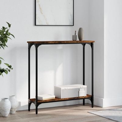 vidaXL Konzolový stolík dymový dub 75x22,5x75 cm kompozitné drevo