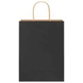 vidaXL Papierové tašky 250 ks s rúčkami, čierna, 26x12x35 cm