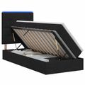 vidaXL LED úložná posteľ s matracom Čierna 90 x 200 cm Látka