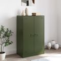 vidaXL Komoda olivovo-zelená 67x39x107 cm oceľová