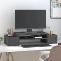 vidaXL Stojan na monitor sivý 70x27,5x15 cm masívna borovica