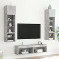 vidaXL 6-dielne TV nástenné skrinky s LED betónovo sivé kompozit.drevo