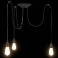 vidaXL Závesná lampa s 3 objímkami E27 čierna kovová