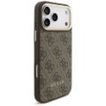 Guess 4G s peňaženkou Magsafe puzdro pre iPhone 17 Pro Max hnedé