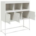 vidaXL Komoda biela 100,5x39x107 cm oceľ