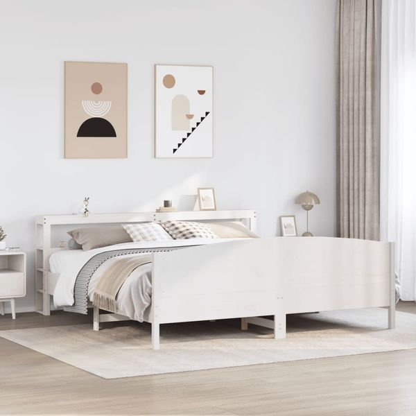 vidaXL Posteľ bez matraca biela 200x200 cm masívna borovica