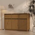 vidaXL Komoda medovo-hnedá 111x36x75 cm borovicový masív