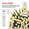 LED vianočná cherry reťaz – guličky, 48 m, vonk. aj vnútor.,teplá biela, programy, časovač
