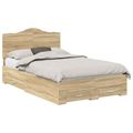 vidaXL Rám postele Sonoma dub 135 x 190 cm Kompozitné drevo