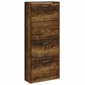 vidaXL Botník dymový dub 63x24x147 cm spracované drevo