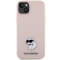 Karl Lagerfeld obal pre iPhone 15 Plus 6,7" KLHCP15MSMHCNPP ružový HC SILIKÓN C KOVOVÝ KOLÍK