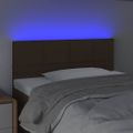 vidaXL Čelo postele s LED tmavohendé 90x5x78/88 cm látka