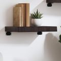 vidaXL Nástenná polica tmavohnedá 40x30x(2-6) cm ošetrený dubový masív
